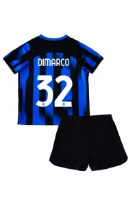 Fotbalové Dres Inter Milan Federico Dimarco #32 Dětské Domácí Oblečení 2023-24 Krátký Rukáv (+ trenýrky)